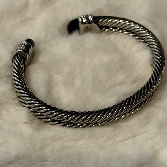 David Yurman Double Cable Cuff Black Onyx w/Diamonds - Picture 6 of 11